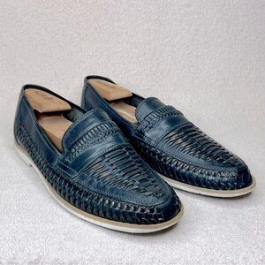 Dune London Leather Huaraches Sandals Shoes-Men’s 12-Navy Blue-Casual-Summer-EUC